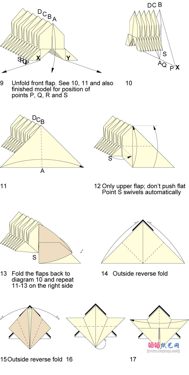 MaartenVanGelder折纸蜈蚣的方法教程图片步骤2