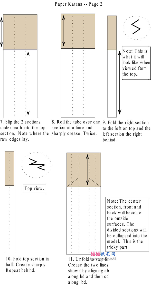 KaleiAnneLundberg的日本武士刀折纸教程图片步骤2
