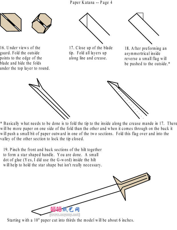 KaleiAnneLundberg的日本武士刀折纸教程图片步骤4