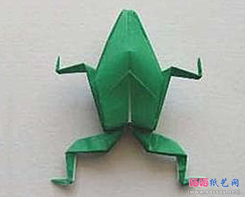 立体折纸可爱青蛙的折法教程完成效果图