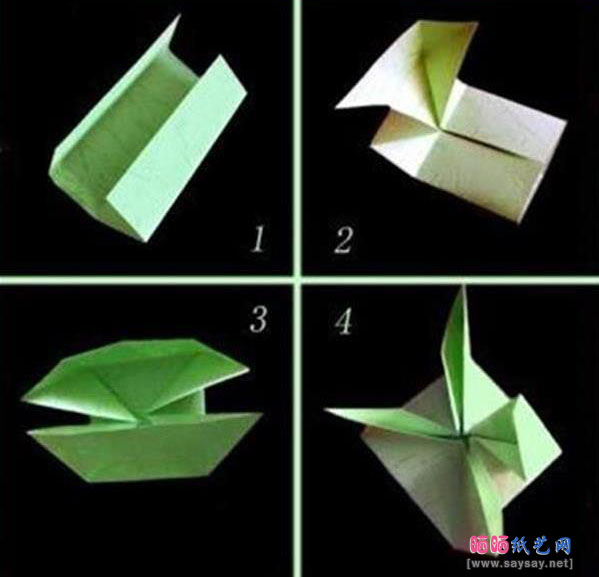 双色八角花篮手工折纸教程图片步骤1