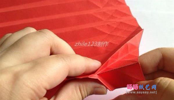 教你如何制作纸灯笼 漂亮纸灯笼手工折纸制作教程图片步骤19