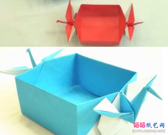 实用的千纸鹤盒子手工折纸实拍教程完成效果图