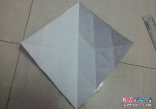 实用的千纸鹤盒子手工折纸实拍教程图片步骤9
