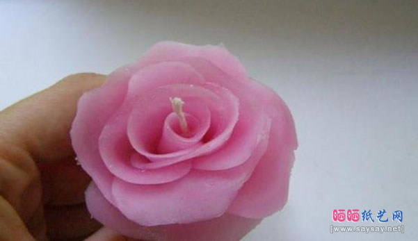 精美的玫瑰花蜡烛手工制作教程图片步骤7