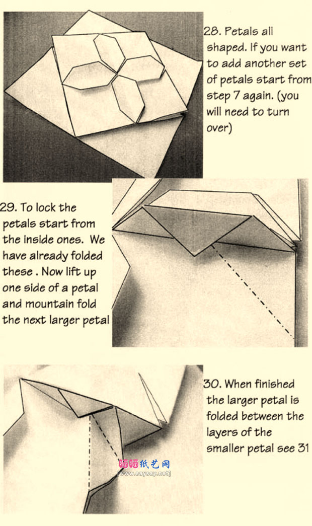 精美绣球花折纸图解教程图片步骤10
