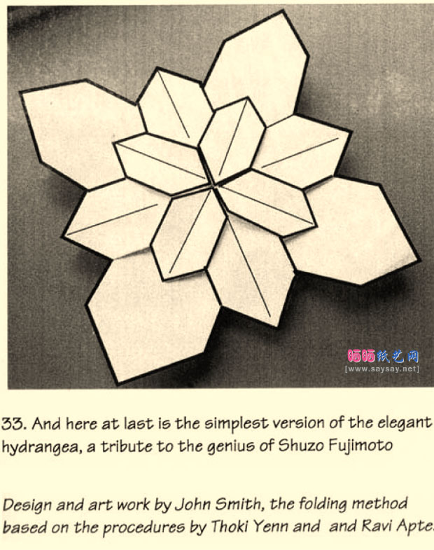 精美绣球花折纸图解教程图片步骤12