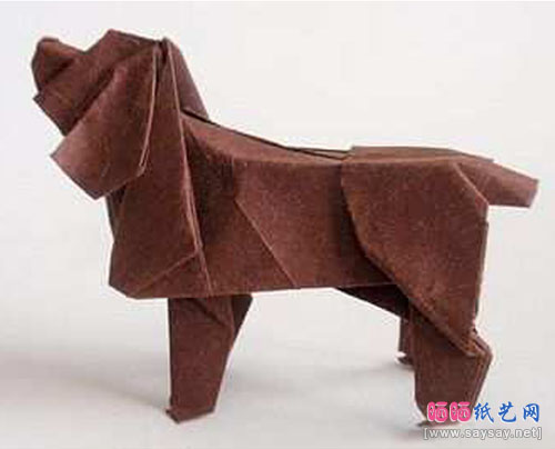 神谷哲史折纸美国可卡犬成品图