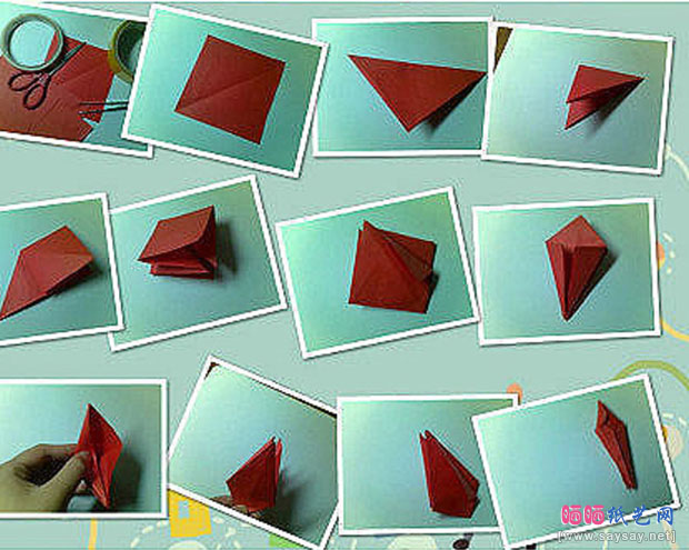 魅惑的红色彼岸花折纸教程图片教程2