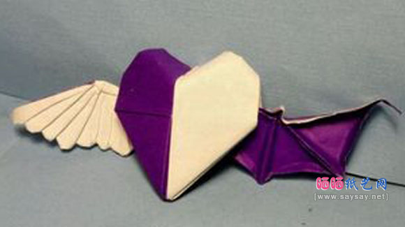 有趣折纸 天使恶魔心折纸成品图2
