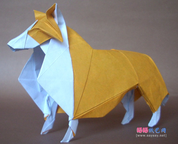 NicolasGajardo折纸柯利牧羊犬的方法教程图解完成效果图