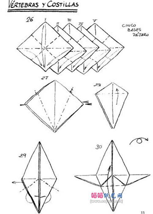 FranciscoJavier小暴龙骨骼手工折纸教程图片步骤5