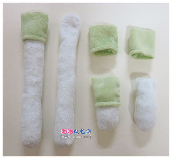 清新布娃娃绿芽手工制作教程图片步骤3
