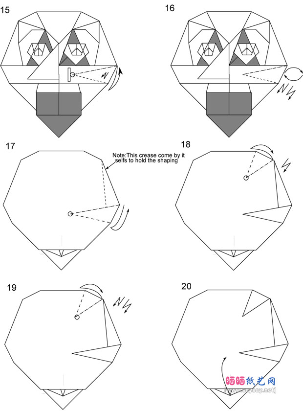 森末圭折纸高鼻梁月亮的折法教程图片步骤3