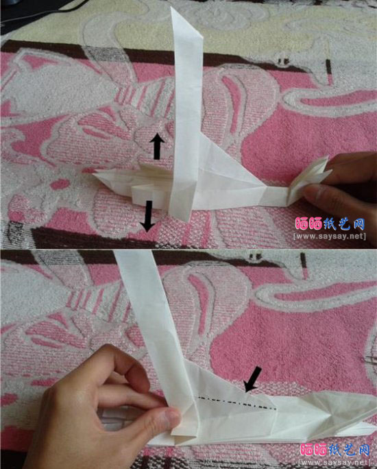 民航客机手工折纸教程图片步骤35