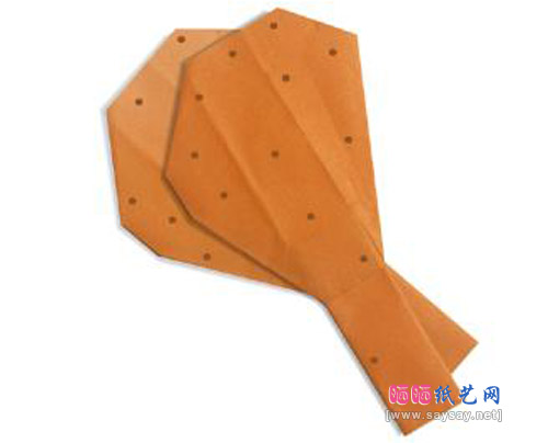 简单的油炸鸡腿手工折纸教程完成效果图