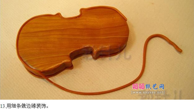 惟妙惟肖的小提琴软陶粘土手工制作教程图片步骤18