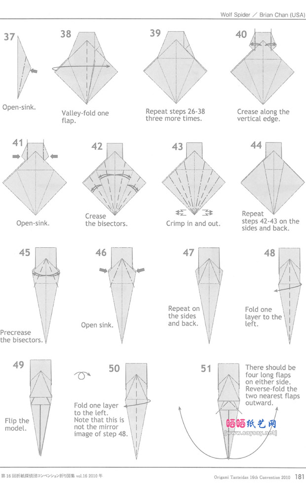 BrianChan折纸凶猛的狼蛛DIY制作教程