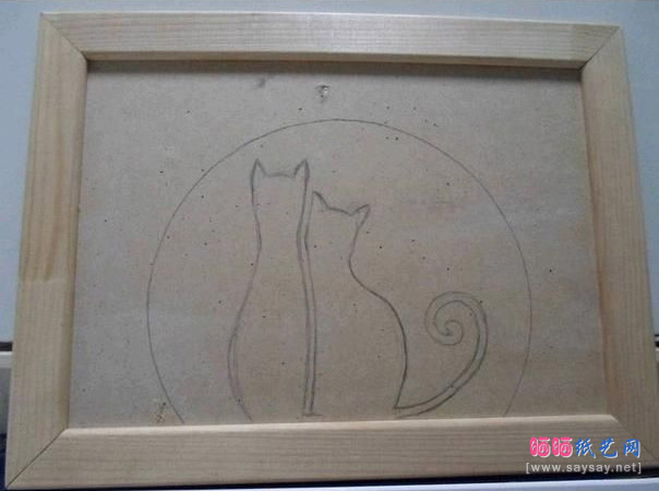 豆豆变成艺术画 小猫豆豆粘贴画制作教程