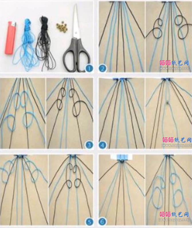 别样的金珠宽板手绳编织方法