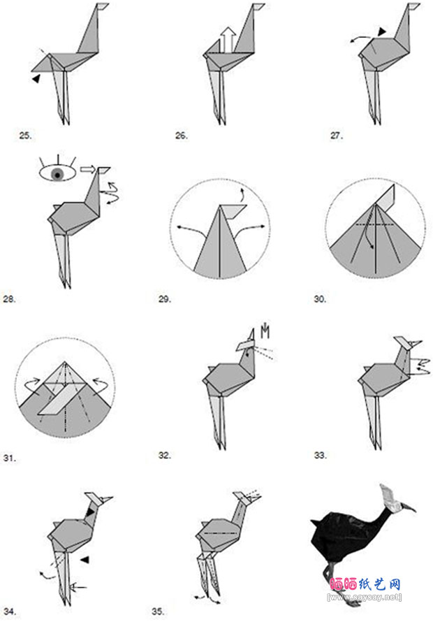 SebastianArellano的折纸大全 食火鸟的折法
