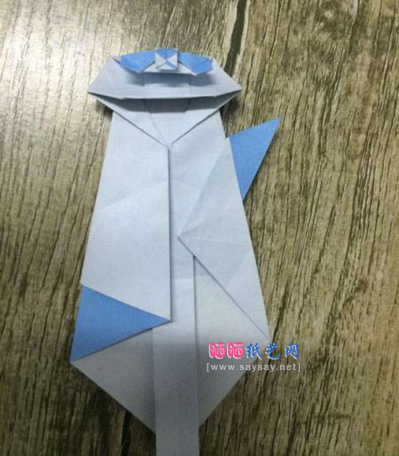 酷酷的站姿熊猫手工折纸实拍教程