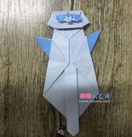 酷酷的站姿熊猫手工折纸实拍教程