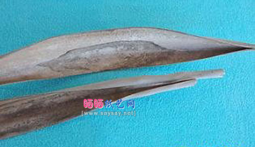废物利用椰子皮DIY时尚竹叶舟装饰品