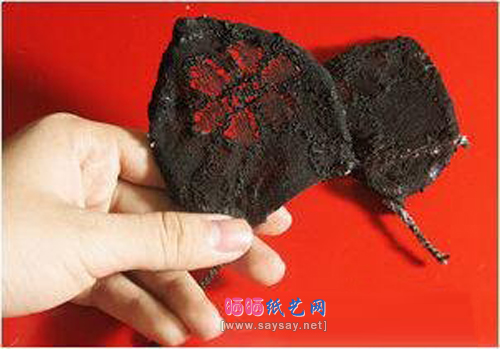 手把手教你如何制作恶魔角猫耳朵发卡 蕾丝兔耳朵发物