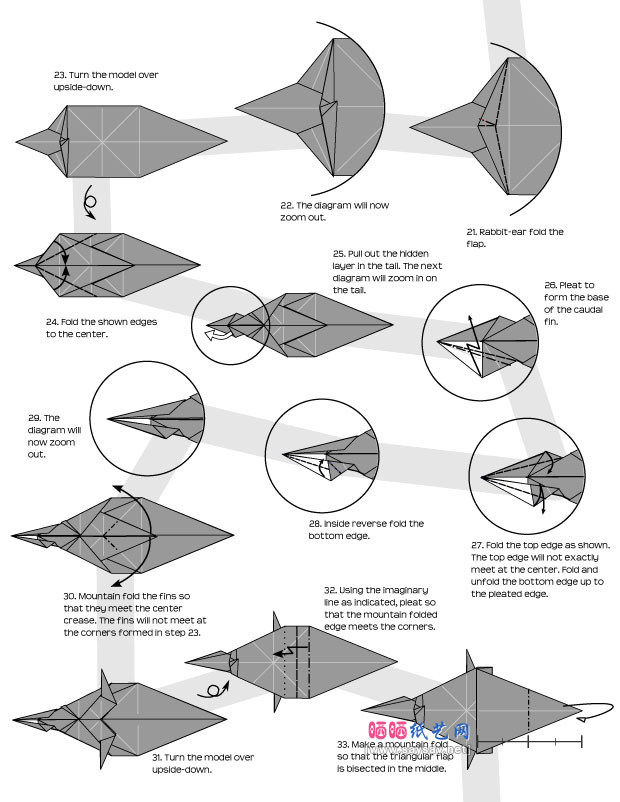 古老的鱼类折纸 winstonlee甲胄鱼折纸图解教程