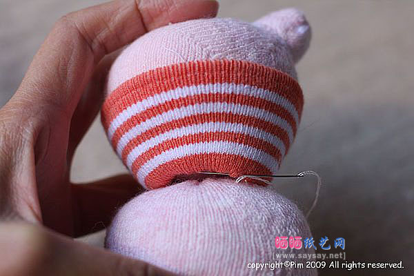 袜子娃娃 可爱围巾小熊的制作教程