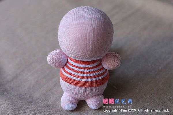 袜子娃娃 可爱围巾小熊的制作教程