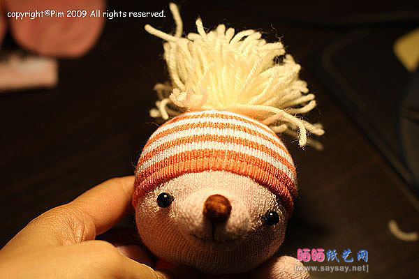 袜子娃娃 可爱围巾小熊的制作教程