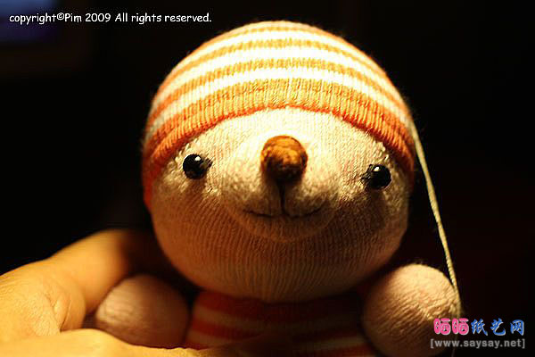 袜子娃娃 可爱围巾小熊的制作教程