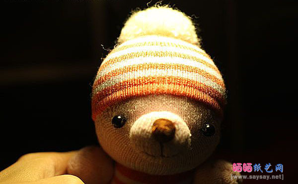 袜子娃娃 可爱围巾小熊的制作教程