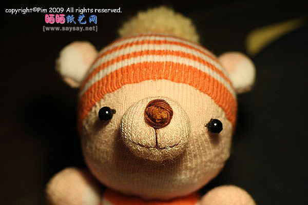 袜子娃娃 可爱围巾小熊的制作教程