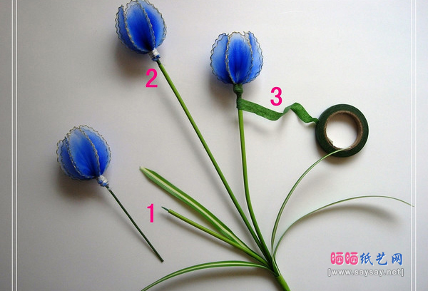 手工制作丝网花郁金香DIY图解教程