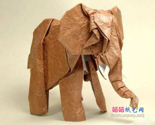 RomanDiaz折纸大全 可爱的大象折法教程完成效果图