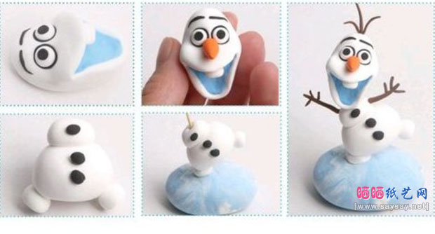 冰雪奇缘系列软陶制作教程 雪宝超轻粘土手工DIY