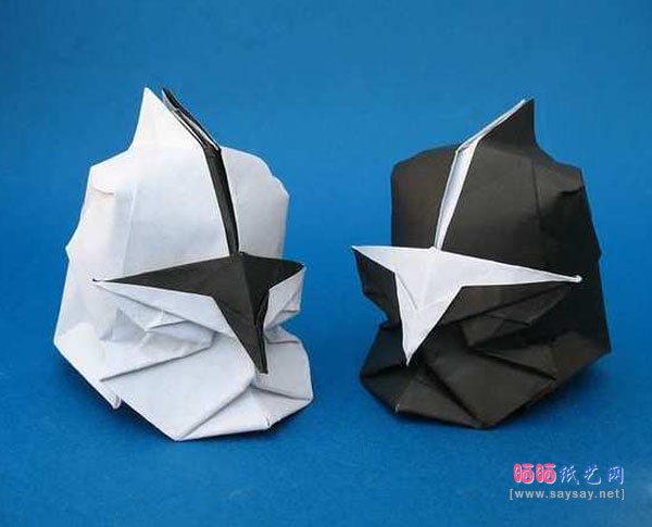森末圭手工折纸教程星战克隆人士兵头盔的折法DIY完成效果图