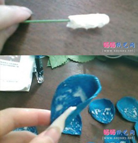 纸艺玫瑰花DIY教程 蓝色妖姬纸花制作方法