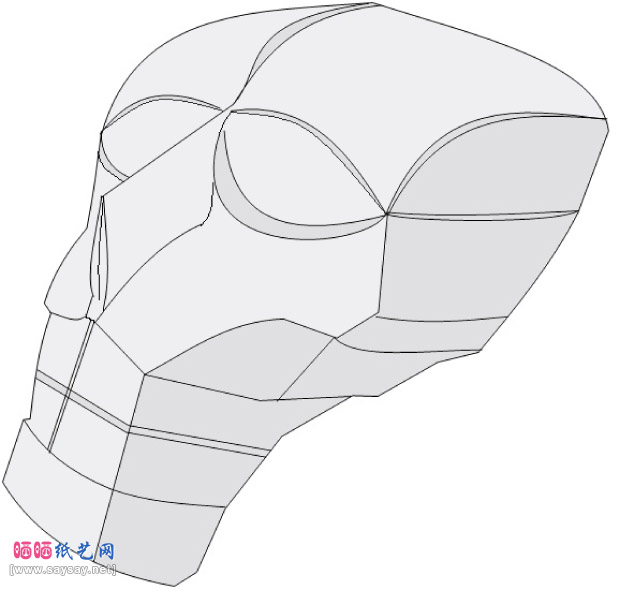 形象的头骨手工折纸教程
