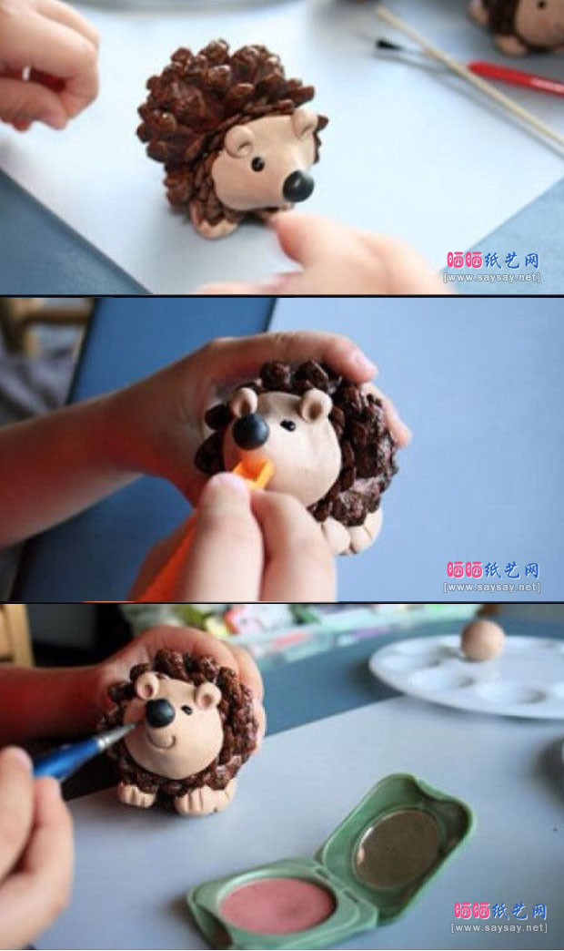 软陶DIY小刺猬粘土手工制作教程