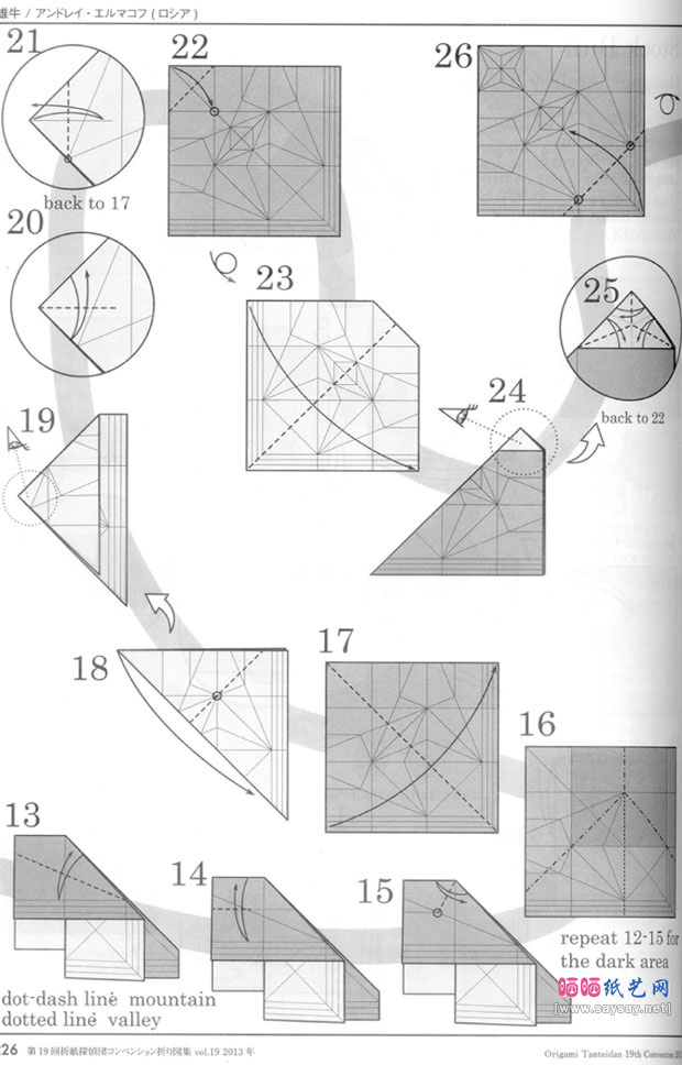安德烈折纸教程之纸艺公牛的折法
