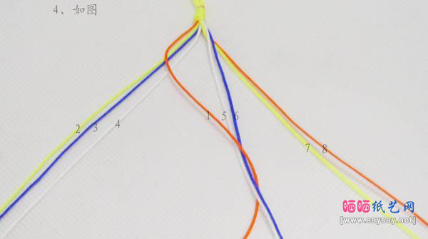 红绳手链的基础编织法五、八股辫的编法图解教程