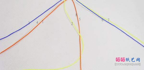 红绳手链的基础编织法五、八股辫的编法图解教程