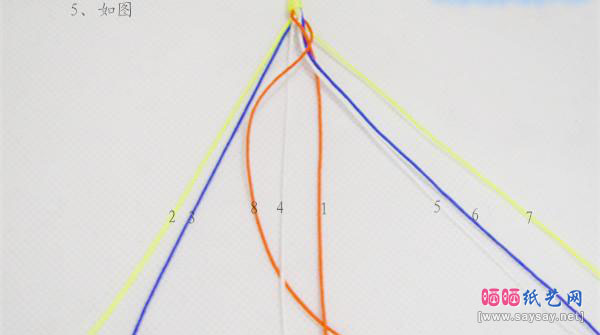 红绳手链的基础编织法五、八股辫的编法图解教程