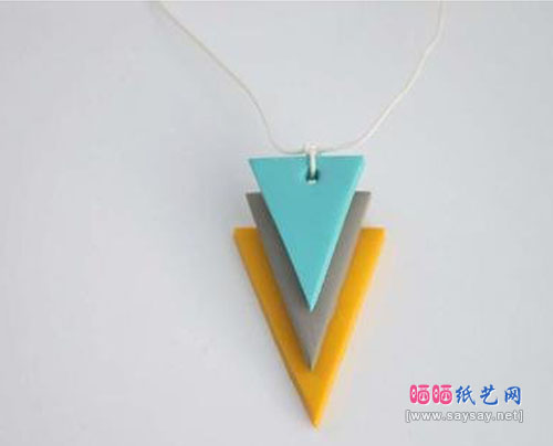 粘土手工制作几何项链软陶DIY个性小饰品