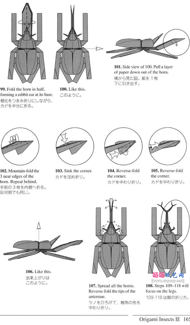RobertJLang的大独角仙折纸教程 昆虫折纸大全
