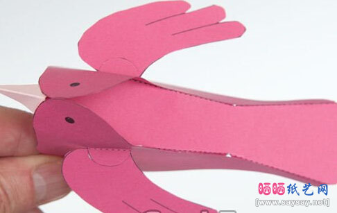 可爱的小鸟纸模型手工折纸教程